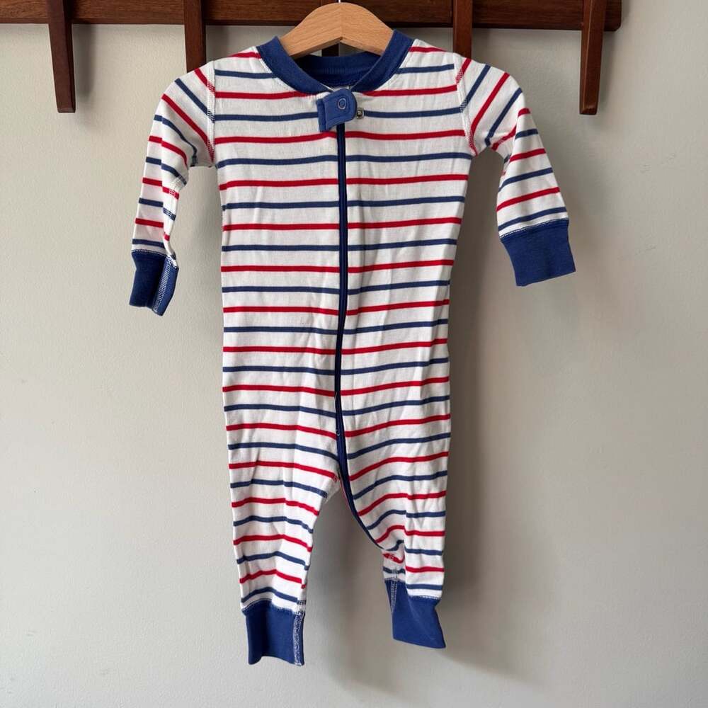 Hanna Andersson Zip Sleeper Size 6-12 Mos Striped Organic
